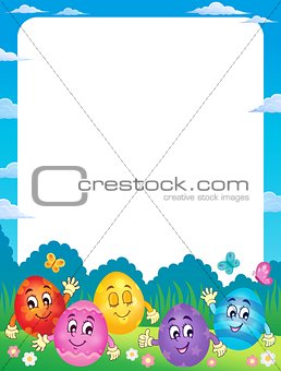Frame with happy Easter eggs 1