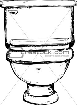 Outlined closed toilet illustration