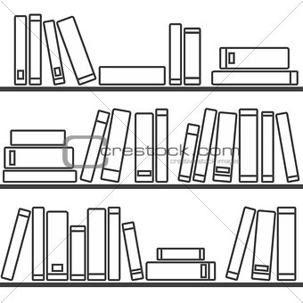 Tile vector pattern with  books on the shelf