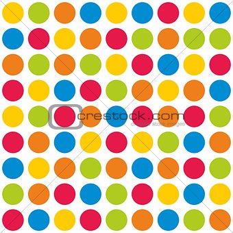 Tile polka dots vector pattern on white background