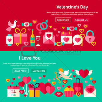 Happy Valentine Day Website Banners