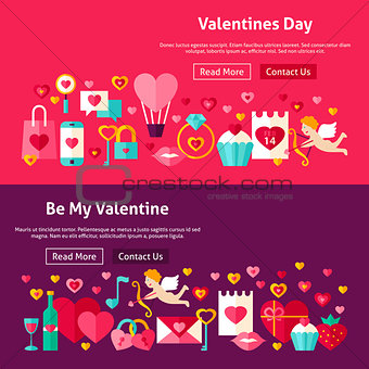 Happy Valentines Day Website Banners
