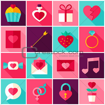 Valentine Day Colorful Icons