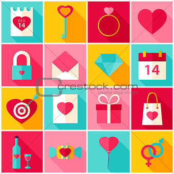 Valentine Day Love Colorful Icons