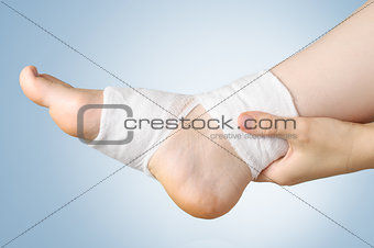 Injured foot with bandage