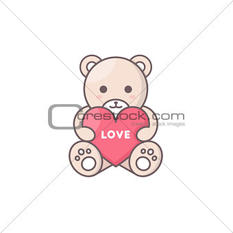 Teddy bear holding heart.