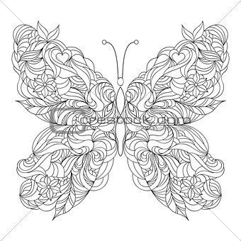 Abstract butterfly on white background