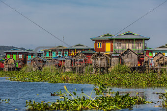 floating houses Inle Lake Shan state Myanmar