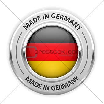 Silver medal Made in Germany with flag