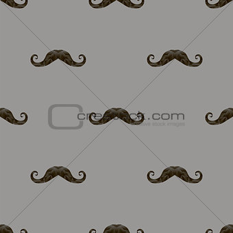 Black Hairy Mustache Silhouettes Seamless Pattern