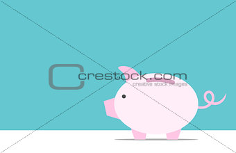 Piggy bank, copy space