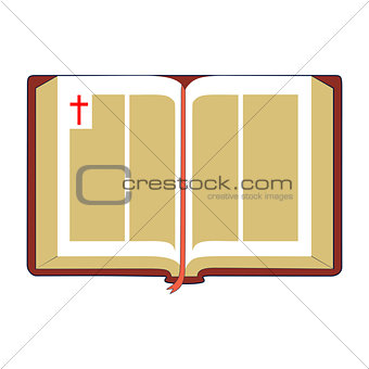 Open Bible. Flat Illustration