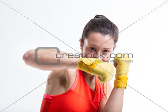 woman practicing martial arts