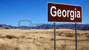 Georgia brown road sign