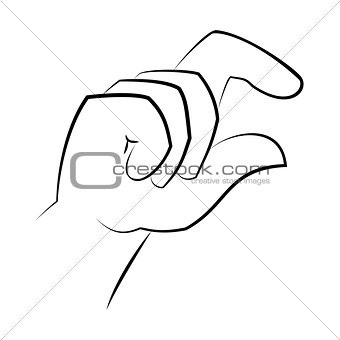 Gesture icon. Isolated on white.