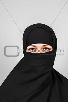 Beautiful Middle eastern woman in niqab traditional veil