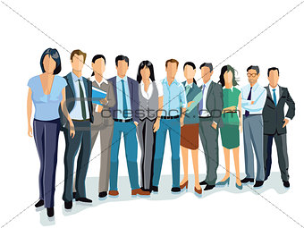 Group of business men and women. Business team and teamwork