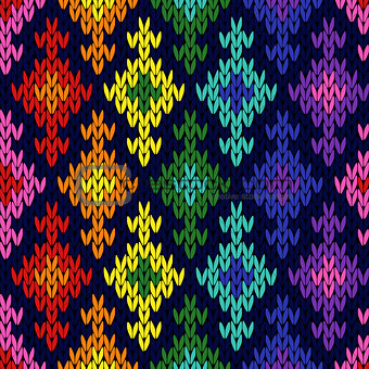 Ornate knitted seamless pattern