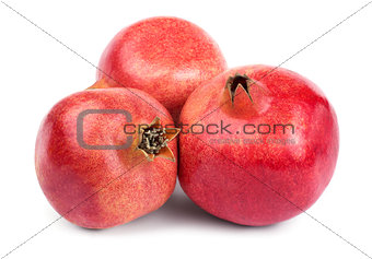 Three ripe pomegranates