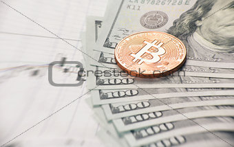 close up of bitcoin coin