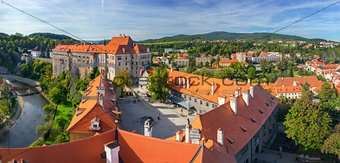 panorama of castle in Cesky Krumlov, Czech republic