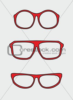 Vector red glasses set