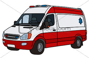 Red and white ambulance