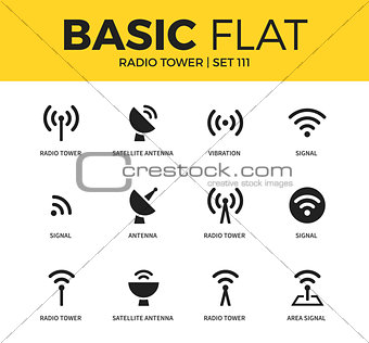 Basic set of Radio tower icons