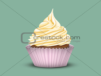 Cupcake tiered cream in a pink Cup