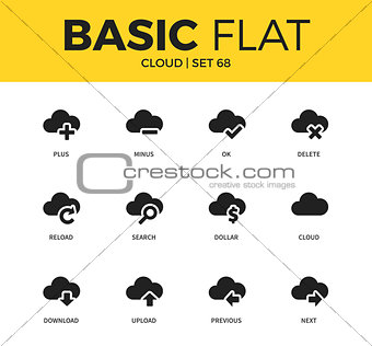 Basic set of cloud icons
