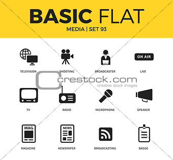 Basic set of media icons