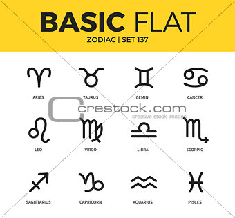 Basic set of zodiac icons