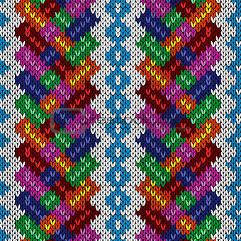 Seamless knitted multicolor pattern