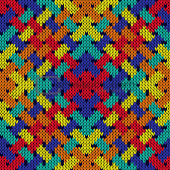 Intertwining seamless knitted pattern in vivid colors