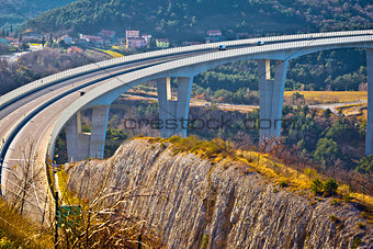 Crni Kal viaduct in Slovenia view 