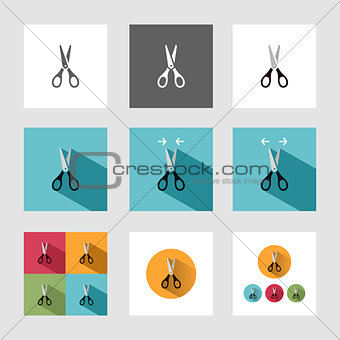 Scissors icon set