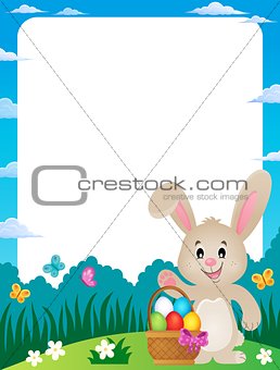 Frame with Easter basket and bunny 3