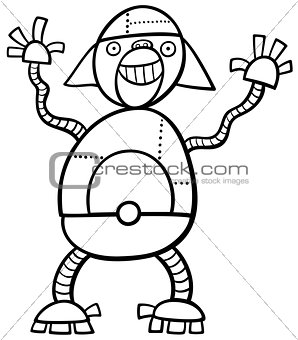monkey robot coloring page