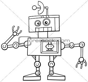 robot character coloring page