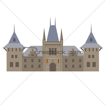 Medieval luxurious palace - castle with towers