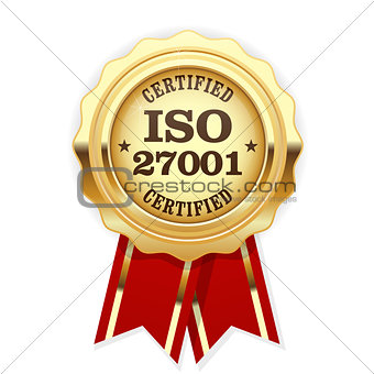 ISO 27001 standard certified rosette - Information security mana