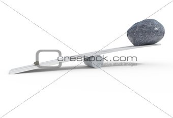 Wrong balancing small heavy and big stones 3d illustration