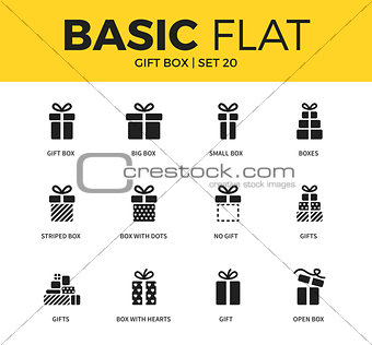Basic set of Gift box icons