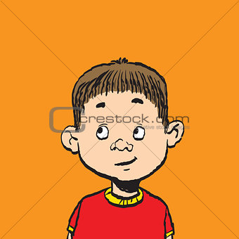 Portrait of a boy isolate illustration