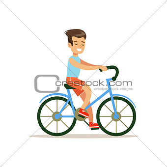 Boy Riding Bicycle, Traditional Male Kid Role Expected Classic Behavior Illustration
