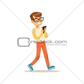 Boy Playing Games On Smartphone, Traditional Male Kid Role Expected Classic Behavior Illustration