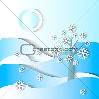 Winter season. vector stylized image