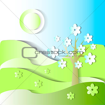 season is spring. vector stylized image