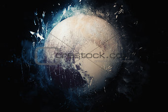 Planet Art - Pluto. Elements of this image furnished by NASA