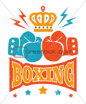Retro boxing logo. 